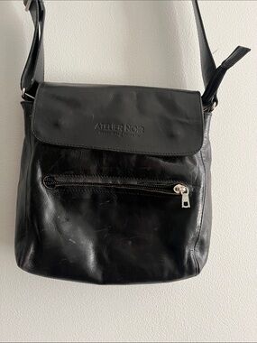 RUDSAK Atelier Noir black leather crossbody purse